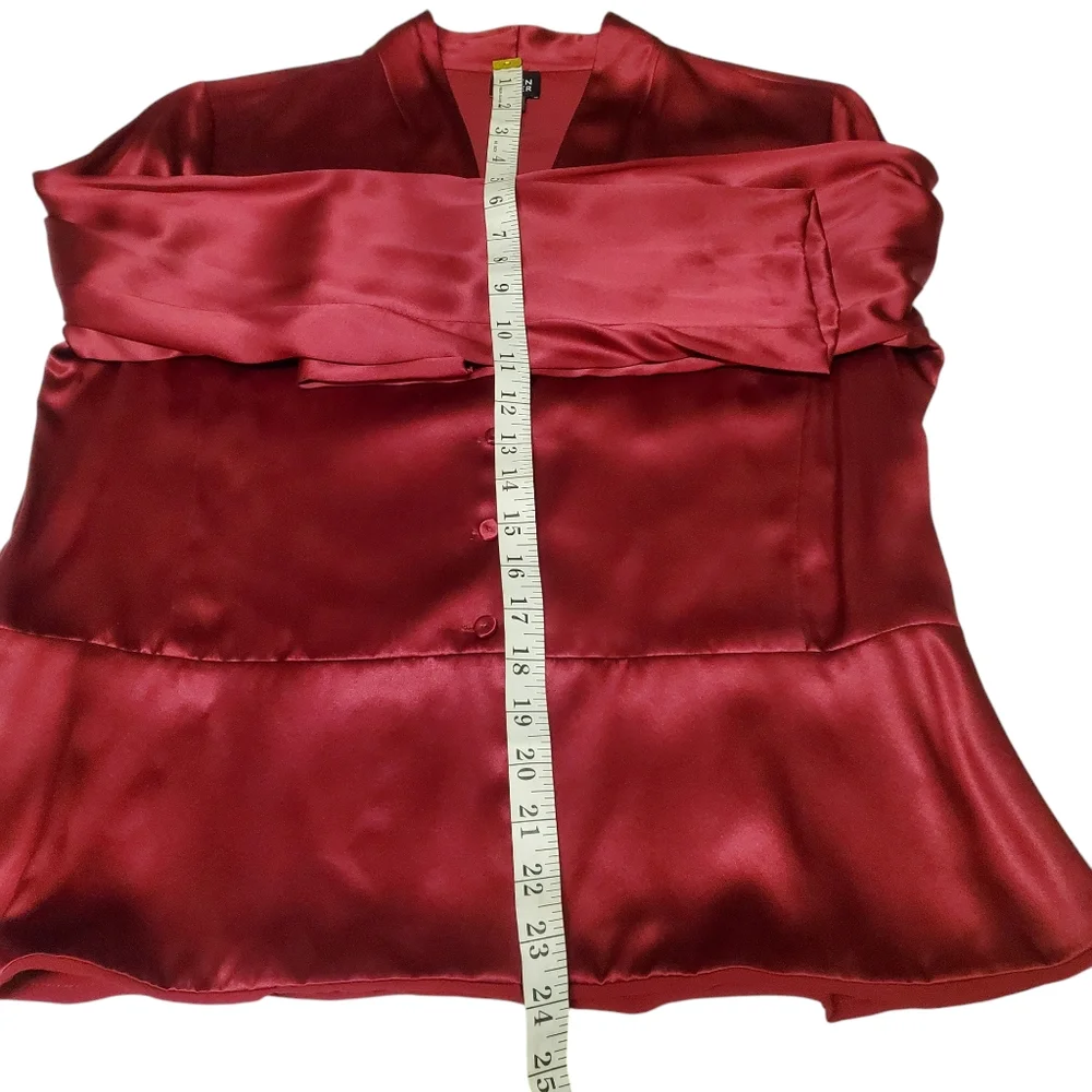 Eileen Fisher Set - Red Silk Jacket & Sleeveless Blouse - Sz Medium - Luxurious
